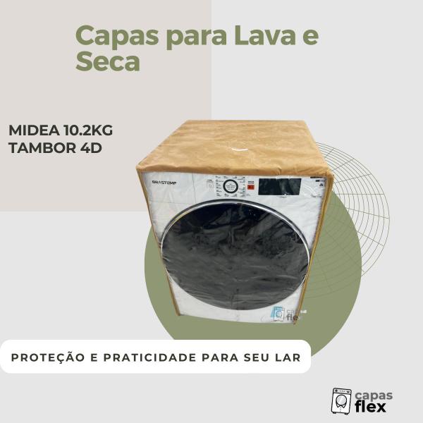 Imagem de Capa lava e seca midea 10.2kg tambor 4d transparente flex