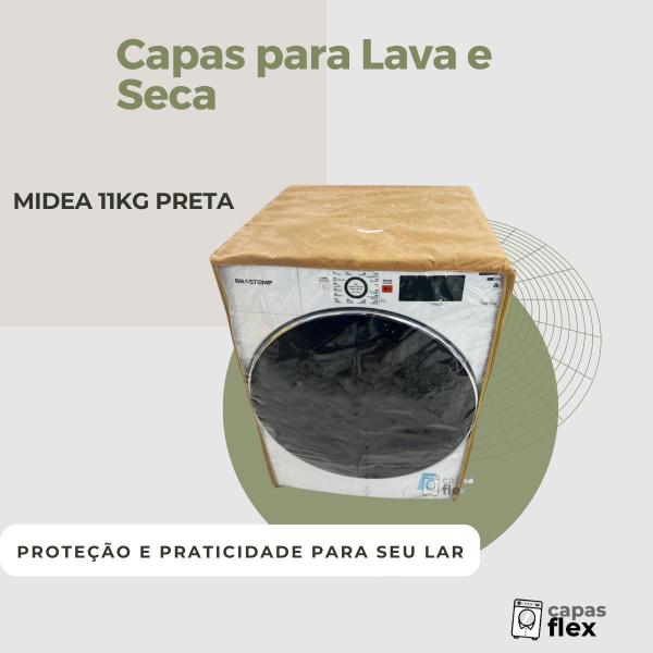 Imagem de Capa lava e seca midea 11kg preta transparente flex