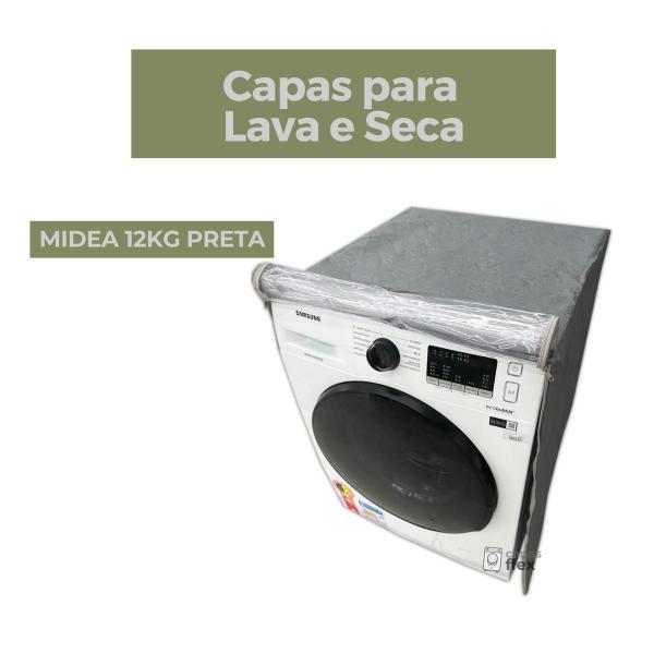 Imagem de Capa lava e seca midea 12kg healthguard transparente flex