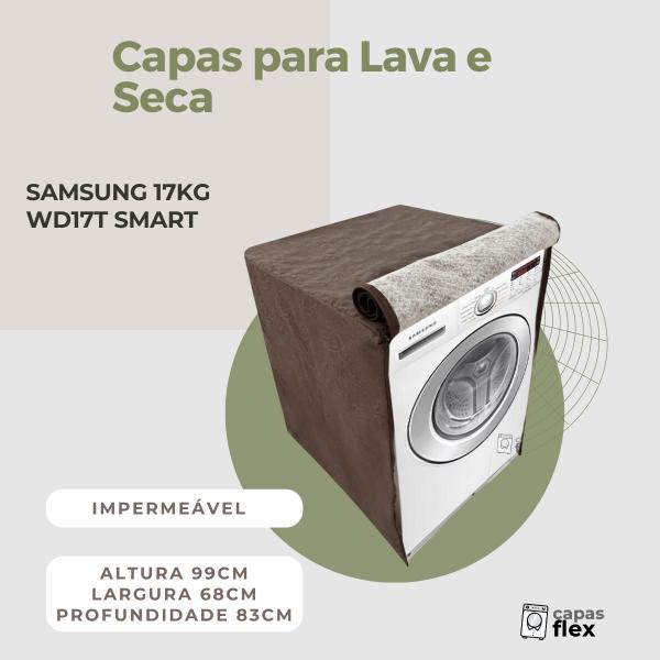 Imagem de Capa lava e seca samsung 17kg wd17t smart impermeável flex