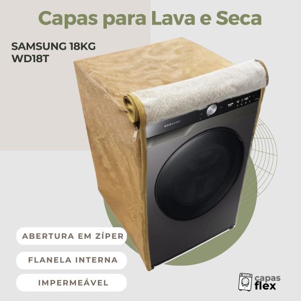 Imagem de Capa lava e seca samsung 18kg wdt18t smart impermeável flex