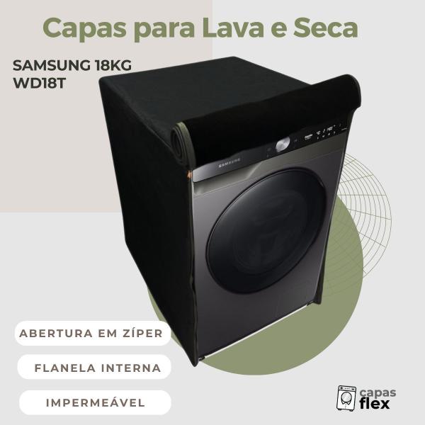 Imagem de Capa lava e seca samsung 18kg wdt18t smart impermeável flex