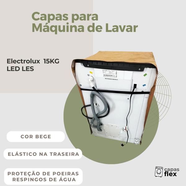 Imagem de Capa lavadora electrolux 15kg led les impermeável flex