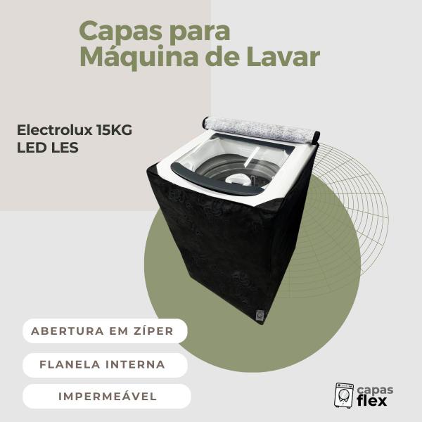 Imagem de Capa lavadora electrolux 15kg led les impermeável flex