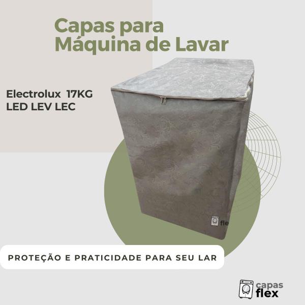 Imagem de Capa lavadora  electrolux 17kg led lev lec impermeável flex