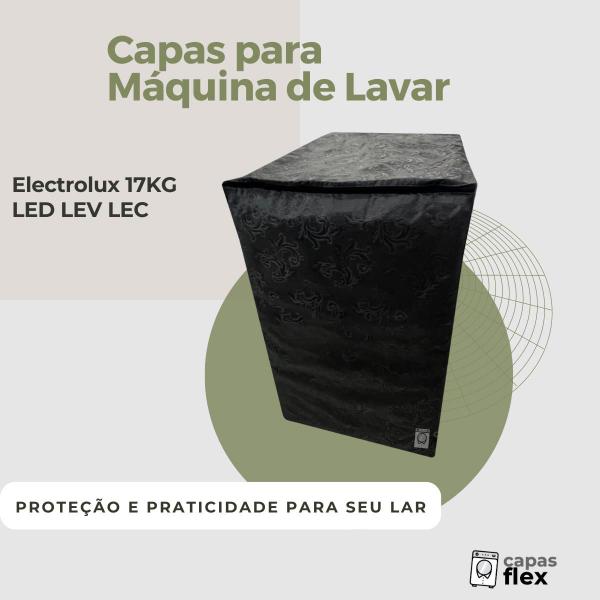 Imagem de Capa lavadora  electrolux 17kg led lev lec impermeável flex