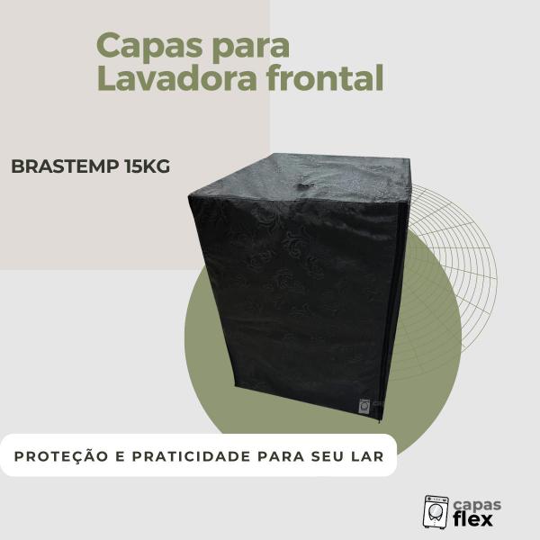 Imagem de Capa lavadora frontal brastemp 15kg impermeável flex