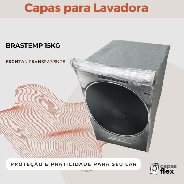 Imagem de Capa lavadora frontal brastemp 15kg transparente flex