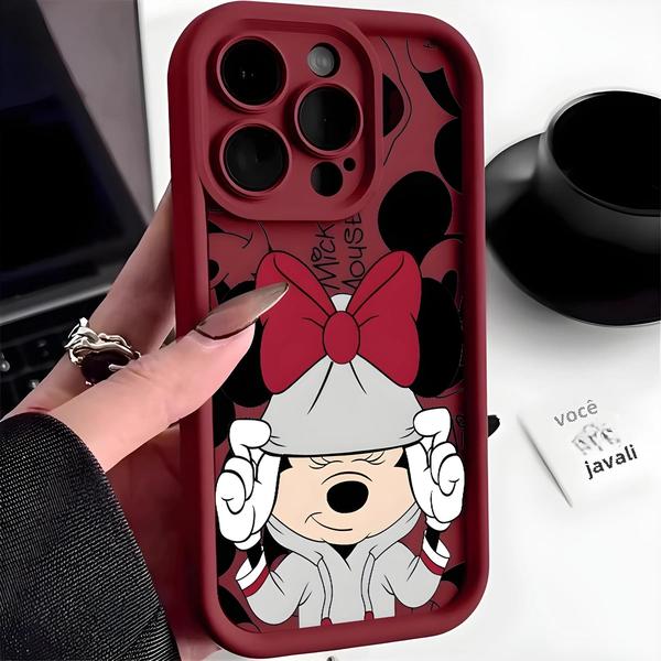 Imagem de Capa Macia Mickey e Minnie Mouse para iPhone 15/14/13/12/11 - Design Encantador