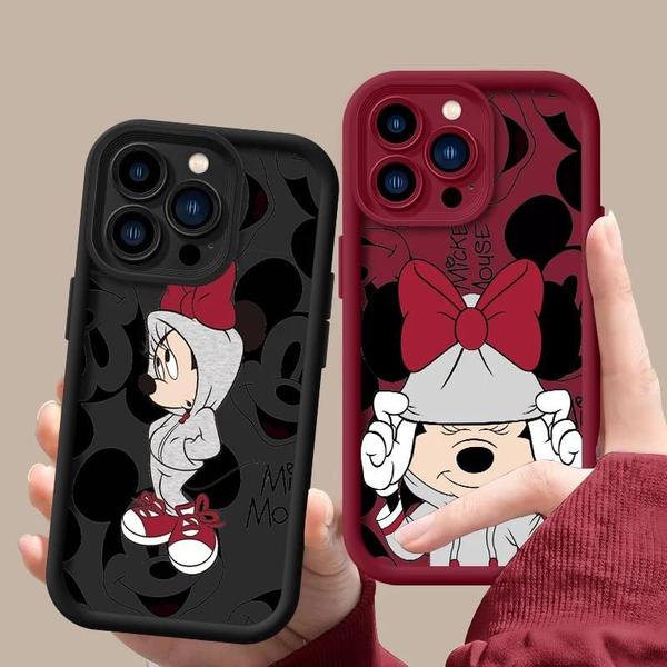 Imagem de Capa Macia Mickey e Minnie Mouse para iPhone 15/14/13/12/11 - Design Encantador