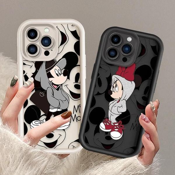 Imagem de Capa Macia Mickey e Minnie Mouse para iPhone 15/14/13/12/11 - Design Encantador