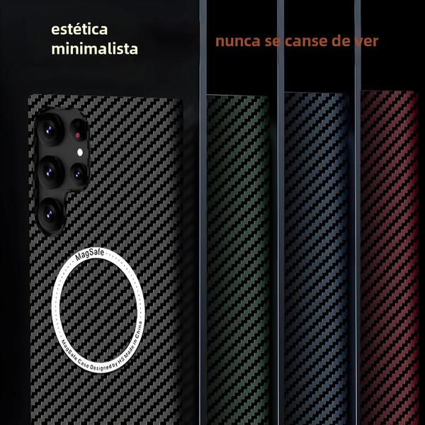 Imagem de Capa Magnética de Fibra de Carbono para Samsung Galaxy S24/S23/S22/S21 Ultra - Anti-Choque