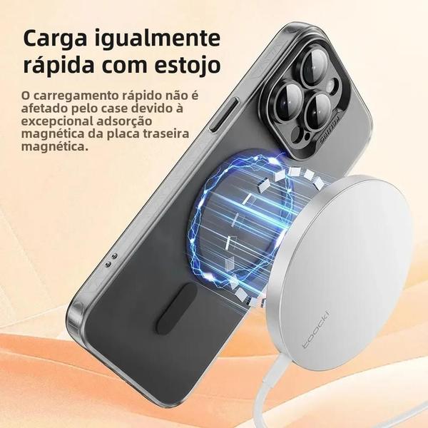 Imagem de Capa Magnética MagSafe para iPhone 15/14/13/12 Pro Max - Carregamento Sem Fio e à Prova de Choques