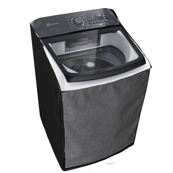Capa Maquina de Lavar Electrolux Led 13 14kg Ziper Transparente Preto - VIP CAPAS Imagem de Capa Maquina de Lavar Electrolux Led 13 14kg Ziper Transparente Preto