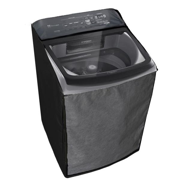 Capa Maquina de Lavar Electrolux Led 13 14kg Ziper Transparente Preto - VIP CAPAS Imagem de Capa Maquina de Lavar Electrolux Led 13 14kg Ziper Transparente Preto