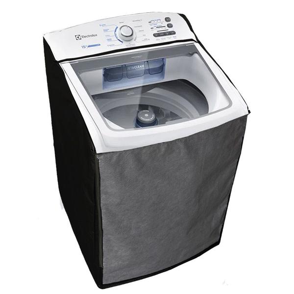 Capa Maquina de Lavar Electrolux Led 13 14kg Ziper Transparente Preto - VIP CAPAS Imagem de Capa Maquina de Lavar Electrolux Led 13 14kg Ziper Transparente Preto