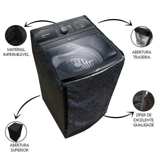 Capa Maquina De Lavar Lavadora Brastemp 11kg Abertura em Zíper