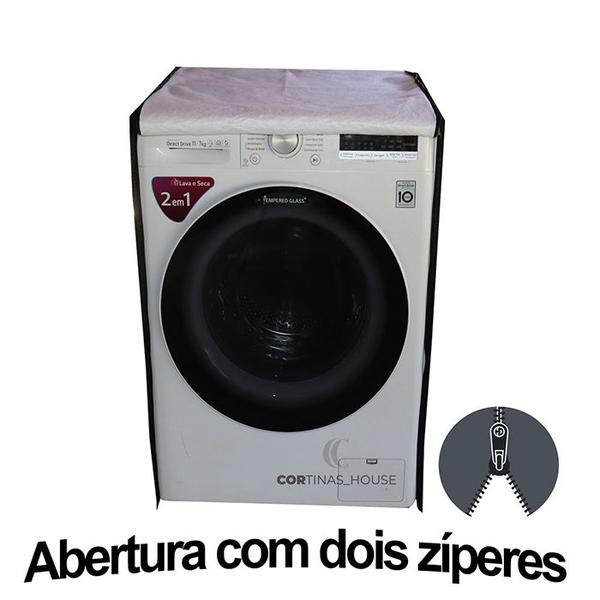 Capa maquina lava e seca c/ziper 7 a 11 kilos lg ou sansung - CORTINAS_HOUSE Imagem de Capa maquina lava e seca c/ziper 7 a 11 kilos lg ou sansung