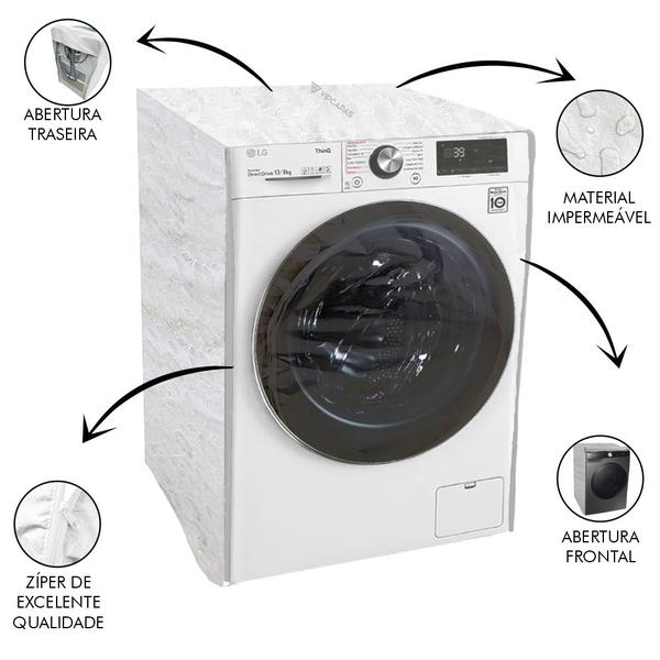 Capa Máquina Lava E Seca Samsung Seine Eco Bubble 10,1 Kg Branca - VIP CAPAS Imagem de Capa Máquina Lava E Seca Samsung Seine Eco Bubble 10,1 Kg Branca