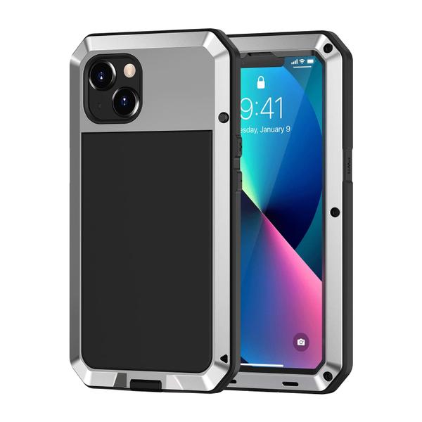 Capa Metálica Lanhiem à Prova de Choques para iPhone 13 (6.1") - Prata