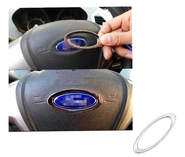 Imagem de Capa Moldura Cromada Logo Volante Ford Focus New Fiesta Eco Sport