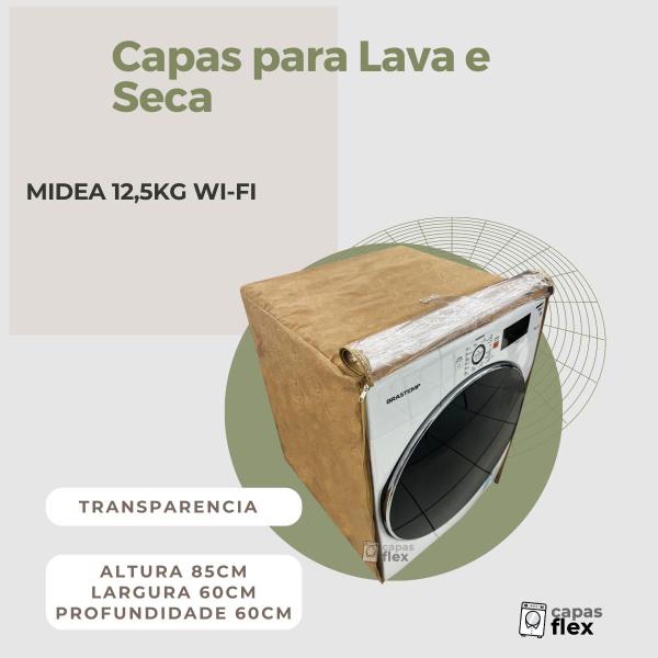 Capa p máquina de lavar midea 12.5kg wi-fi transparente flex - Capas Flex Imagem de Capa p máquina de lavar midea 12.5kg wi-fi transparente flex