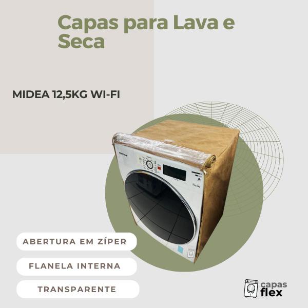 Capa p máquina de lavar midea 12.5kg wi-fi transparente flex - Capas Flex Imagem de Capa p máquina de lavar midea 12.5kg wi-fi transparente flex