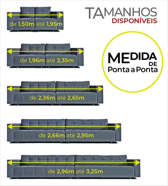 Imagem de Capa p/ Sofá Retrátil e Reclinável em Tecido Gorgurão - Veste Sofás de 2,96m até 3,25m