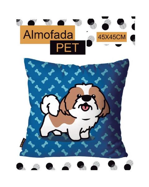 Imagem de Capa para Almofada Mdecore Shih-tzu Azul