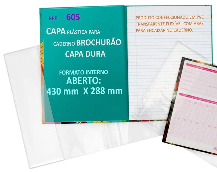 Imagem de Capa para caderno brochurao (capa dura) kit 10 unidades