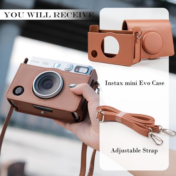 Imagem de Capa para câmera Rieibi Instax Mini EVO Vintage PU Leather Brown