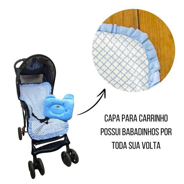 Imagem de Capa para Carrinho de Bebê com Almofadinha 02 Peças Diversas Cores