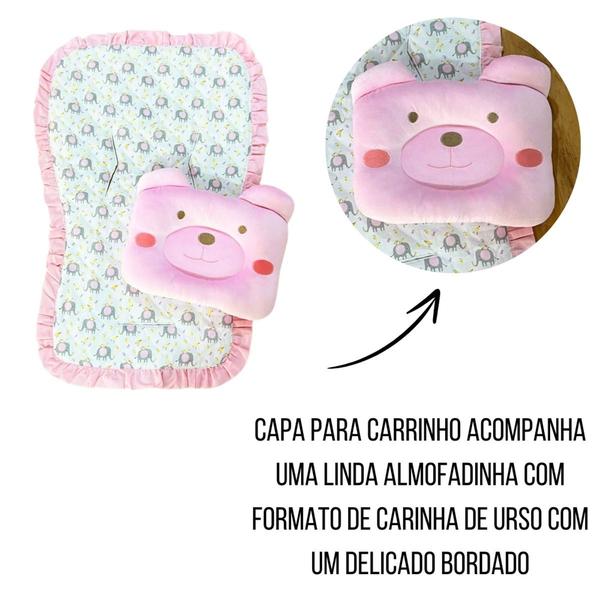 Imagem de Capa para Carrinho de Bebê com Almofadinha de Urso Menina Menino