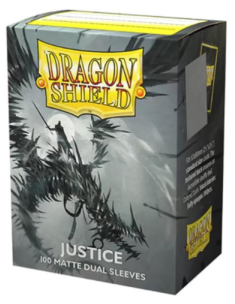 Imagem de Capa para cartas Dragon Shield Dual Matte Justice Silver 100 CT