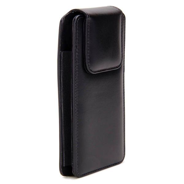 Imagem de CAPA PARA CELULAR COURO CLIP CINTO PREMIUM P 14,5x7x1,5cm PRETO