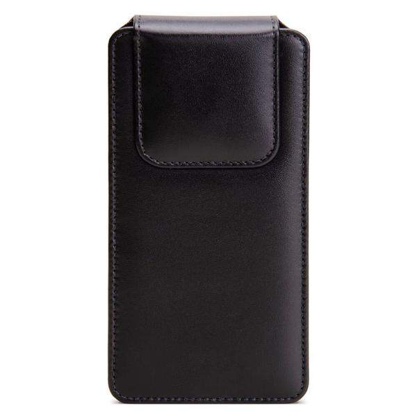 Imagem de CAPA PARA CELULAR COURO CLIP CINTO PREMIUM P 14,5x7x1,5cm PRETO