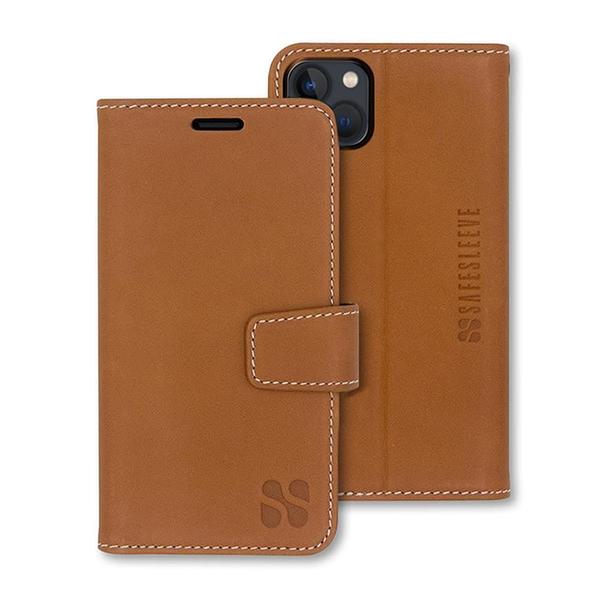 Imagem de Capa para celular SafeSleeve com proteção EMF para iPhone 14 Plus em couro