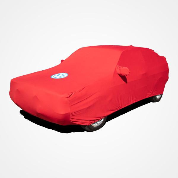 Imagem de Capa para cobrir carro gol quadrado gti gts gl cl 1000 tecido helanca lycra cor vermelha capas lp