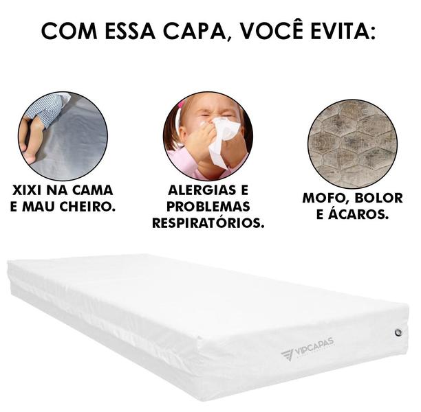 Imagem de Capa Para Colchão Solteiro Impermeável Hospitalar Com Ziper A 20  x L 78 x C 188