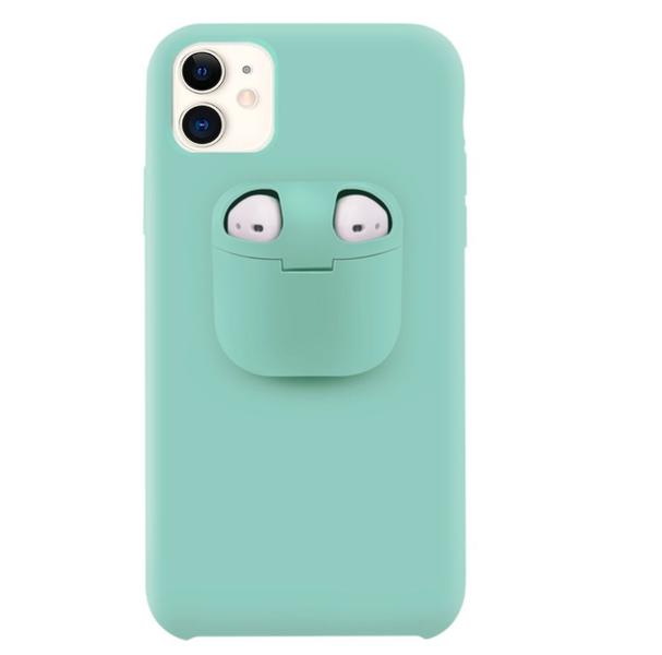 Imagem de Capa para iPhone 11 Silicone 2 em 1 Suporte para AirPods 