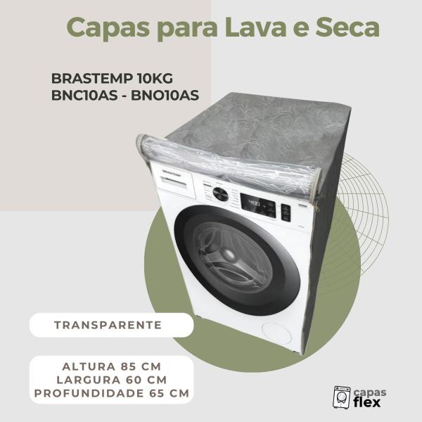 Imagem de Capa para lava e seca brastemp 10kg  bnc10as- bno10as transparente flex