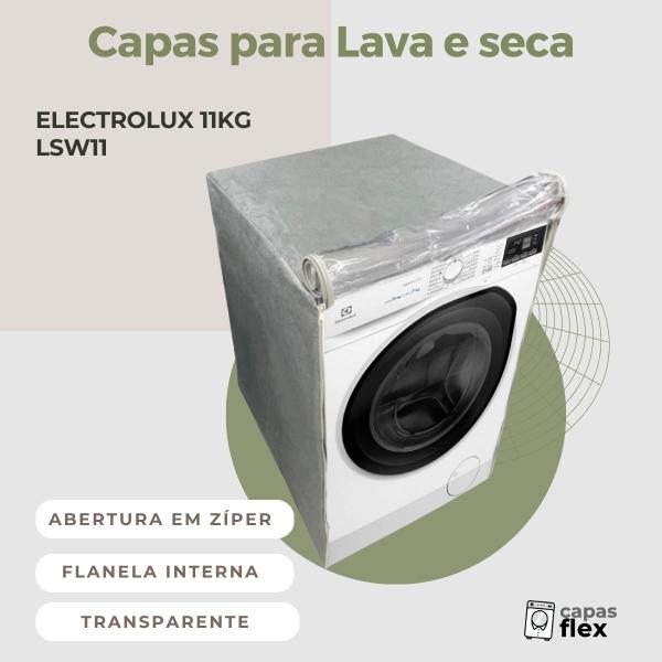 Imagem de Capa para lava e seca electrolux  11kg lsw11 transparente flex