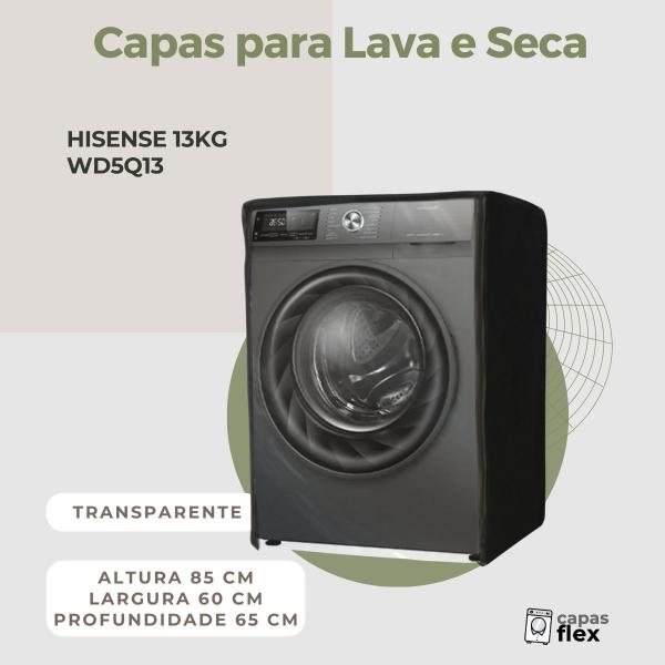 Capa para lava e seca hisense 13kg wd5q13 transparente flex - Capas Flex Imagem de Capa para lava e seca hisense 13kg wd5q13 transparente flex