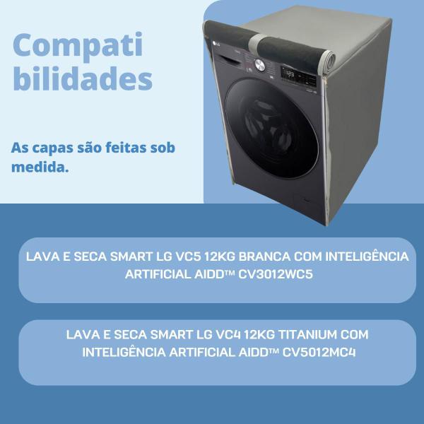 Imagem de Capa para lava e seca lg 12kg vc4 vc5 impermeável