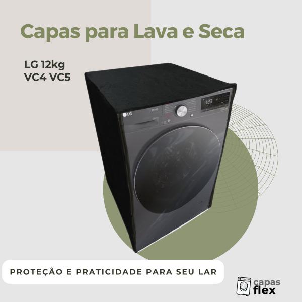 Imagem de Capa para lava e seca lg 12kg vc4 vc5 transparente flex