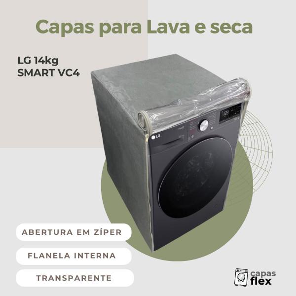 Imagem de Capa para lava e seca lg 14kg vc2 vc4 transparente flex