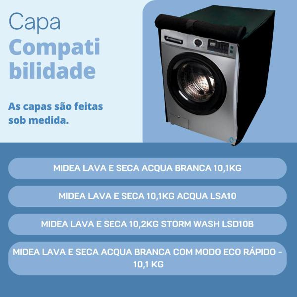 Imagem de  capa para lava e seca midea 10.1kg impermeável