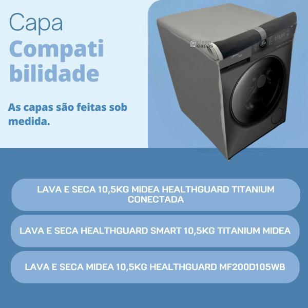 Imagem de Capa para lava e seca midea 10,5kg healthguard impermeável