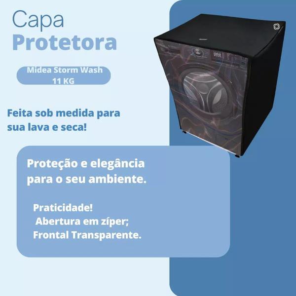 Imagem de Capa para lava e seca midea 11kg healthguard transparente