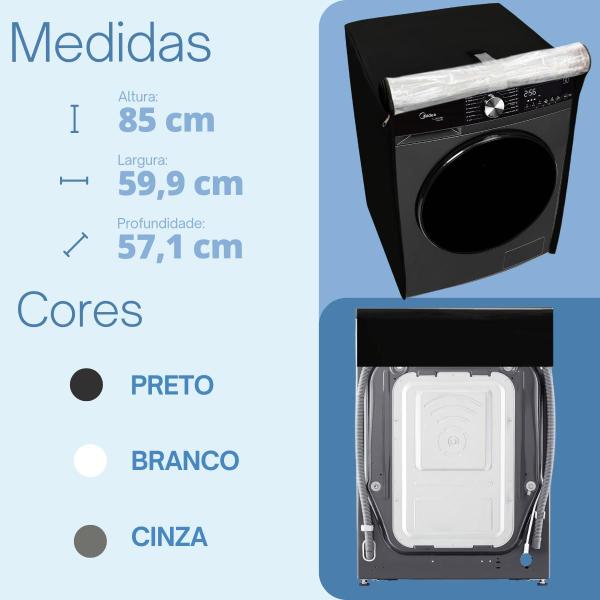 Imagem de Capa para lava e seca midea 11kg master clean transparente 